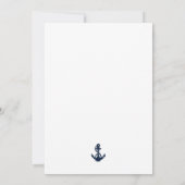 Nautical Navy Blue Anchor Boy Baby shower Kaart (Achterkant)