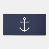 Nautical Navy Blue Anchor Bureaumat (Voorkant)