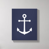 Nautical Navy Blue Anchor Canvas Afdruk (Voorkant)