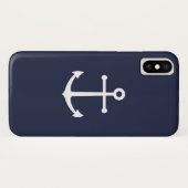 Nautical Navy Blue Anchor Case-Mate iPhone Case (Achterkant (horizontaal))