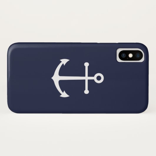 Nautical Navy Blue Anchor Case-Mate iPhone Case (Achterkant (horizontaal))
