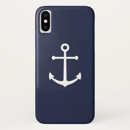 Nautical Navy Blue Anchor Case-Mate iPhone Case (Achterkant)