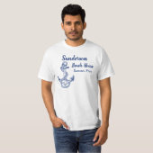 Nautical Navy Blue Anchor Coastal Monogramed T-shirt (Voorkant volledig)