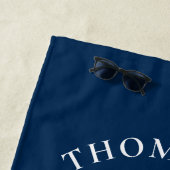 Nautical Navy Blue Anchor Custom Vaction Home Strandlaken (In situ)