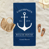 Nautical Navy Blue Anchor Custom Vaction Home Strandlaken