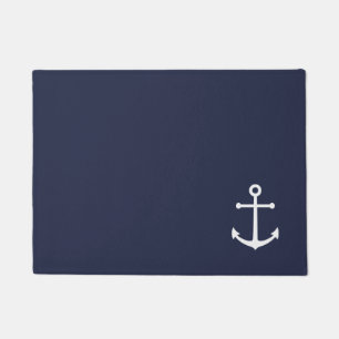 Nautical Navy Blue Anchor Deurmat