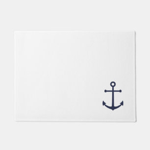Nautical Navy Blue Anchor Deurmat