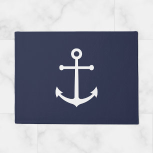 Nautical Navy Blue Anchor Deurmat