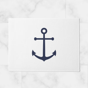 Nautical Navy Blue Anchor Deurmat