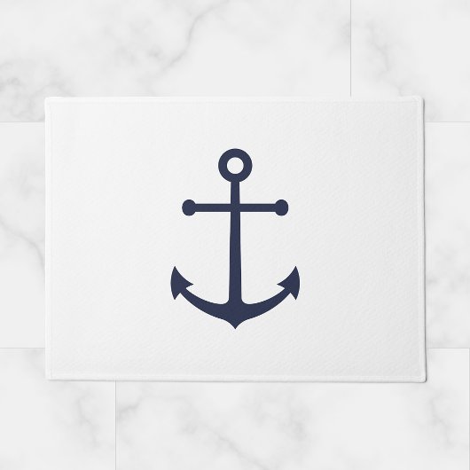 Nautical Navy Blue Anchor Deurmat
