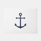 Nautical Navy Blue Anchor Deurmat (Voorkant)