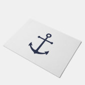 Nautical Navy Blue Anchor Deurmat (Schuin)
