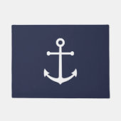 Nautical Navy Blue Anchor Deurmat (Voorkant)