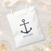 Nautical Navy Blue Anchor en aangepaste naam Bedankzakje (Geknipt)