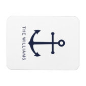 Nautical Navy Blue Anchor en aangepaste naam Magneet (Horizontaal)