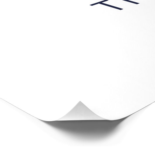 Nautical Navy Blue Anchor en aangepaste naam Perfect Poster (Hoek)