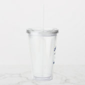 Nautical Navy Blue Anchor Family Beach House Acryl Drinkbeker (Rechts)