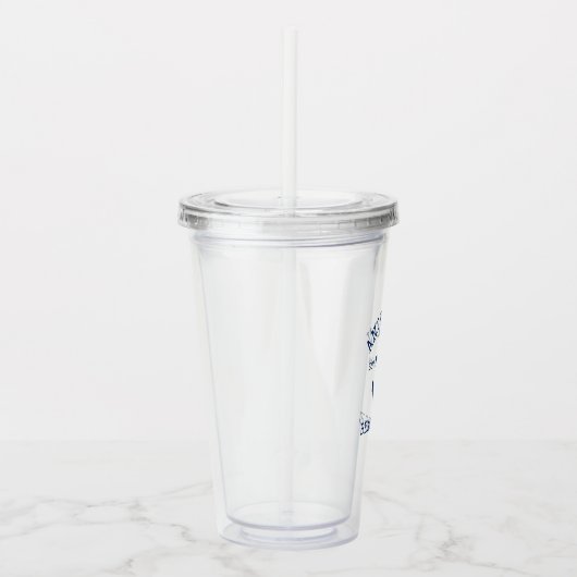 Nautical Navy Blue Anchor Family Beach House Acryl Drinkbeker (Rechts)