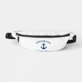 Nautical Navy Blue Anchor Family Reunion Heuptasje (Voorkant)