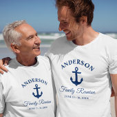 Nautical Navy Blue Anchor Family Reunion T-shirt