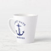 Nautical Navy Blue Anchor First Mate Grandma Latte Mok (Linkerhoek)