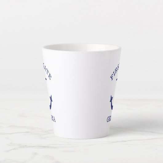 Nautical Navy Blue Anchor First Mate Grandma Latte Mok (Voorkant)