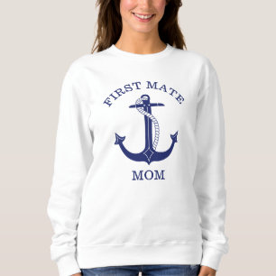 Nautical Navy Blue Anchor First Mate Trui
