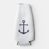 Nautical Navy Blue Anchor Flesjeskoeler (Voorkant)