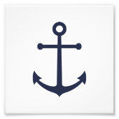 Nautical Navy Blue Anchor Foto Afdruk (Voorkant)