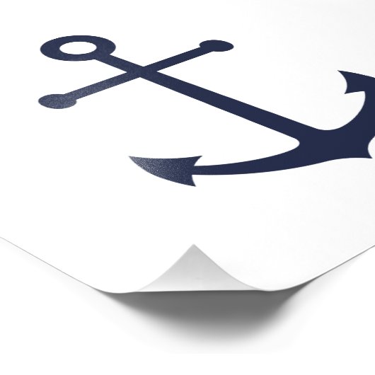 Nautical Navy Blue Anchor Foto Afdruk (Hoek)