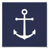 Nautical Navy Blue Anchor Foto Afdruk (Voorkant)