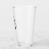 Nautical Navy Blue Anchor Gepersonaliseerde naam Glas (Links)