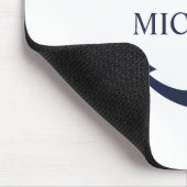 Nautical Navy Blue Anchor Gepersonaliseerde naam Muismat (Hoek)
