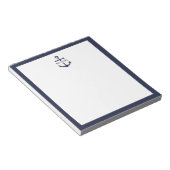 Nautical Navy Blue Anchor Gepersonaliseerde naam Notitieblok (Schuin)