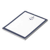 Nautical Navy Blue Anchor Gepersonaliseerde naam Notitieblok (Linkerzijde)