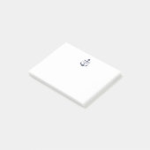 Nautical Navy Blue Anchor Gepersonaliseerde naam Post-it® Notes (Schuin)
