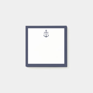 Nautical Navy Blue Anchor Gepersonaliseerde naam Post-it® Notes