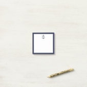 Nautical Navy Blue Anchor Gepersonaliseerde naam Post-it® Notes (Op bureau)