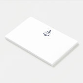 Nautical Navy Blue Anchor Gepersonaliseerde naam Post-it® Notes (Schuin)