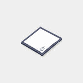 Nautical Navy Blue Anchor Gepersonaliseerde naam Post-it® Notes (Schuin)