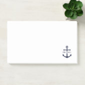 Nautical Navy Blue Anchor Gepersonaliseerde naam Post-it® Notes (Kantoor)
