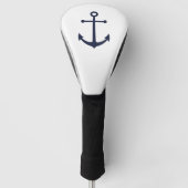 Nautical Navy Blue Anchor Golfheadcover (Voorkant)