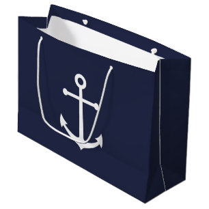 Nautical Navy Blue Anchor Groot Cadeauzakje