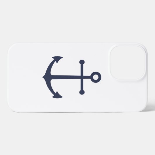 Nautical Navy Blue Anchor iPhone Hoesje (Achterkant horizontaal)