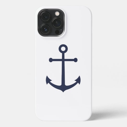 Nautical Navy Blue Anchor iPhone Hoesje (Achterkant)