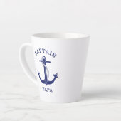 Nautical Navy Blue Anchor Kapitein Papa Latte Mok (Linkerhoek)