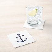 Nautical Navy Blue Anchor Kartonnen Onderzetters (Insitu)