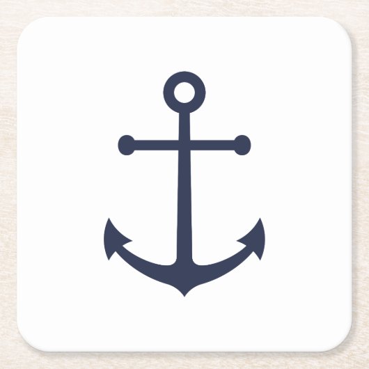 Nautical Navy Blue Anchor Kartonnen Onderzetters (Voorkant)