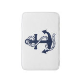 Nautical Navy blue Anchor {kies uw kleur} Badmat (Voorkant Verticaal)