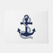 Nautical Navy blue Anchor {kies uw kleur} Deurmat (Voorkant)